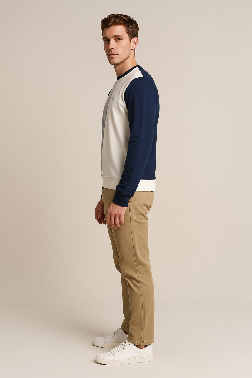 Octave Men Colourblocked Round Neck Sweatshirt