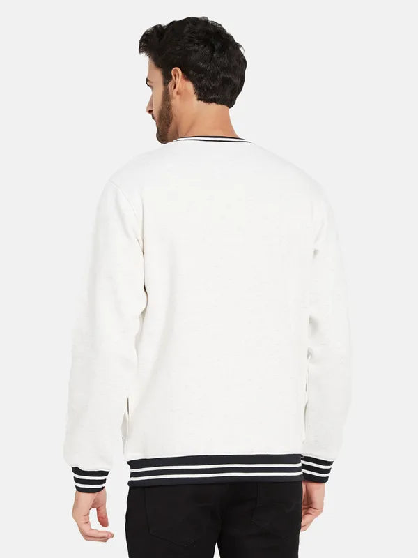 Octave Typography Printed Long Sleeves Fleece Pullover