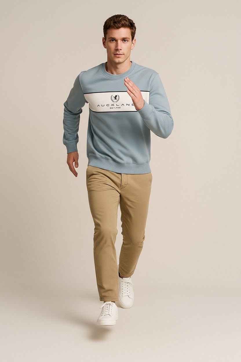 Octave Men Colourblocked Round Neck Sweatshirt