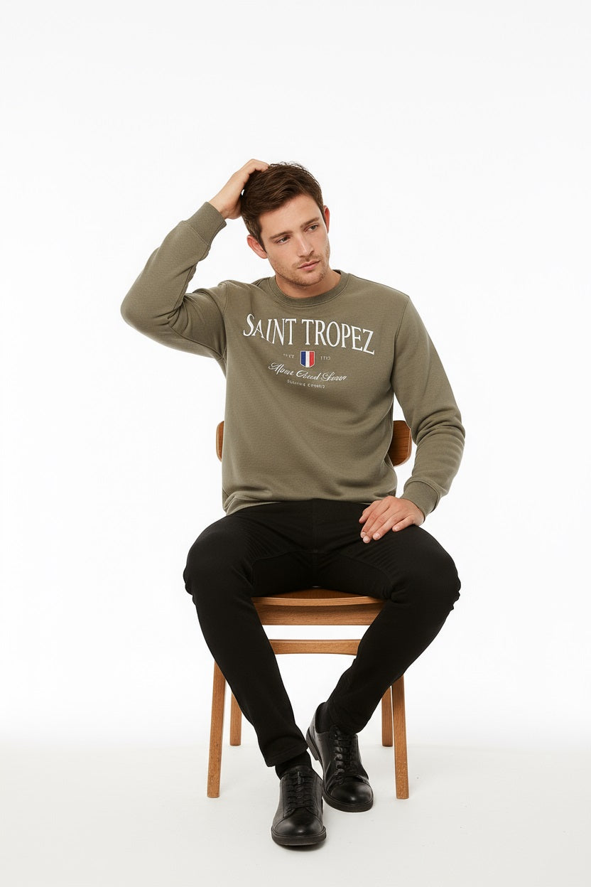 Octave Men Printed Round Neck Sweatshirt