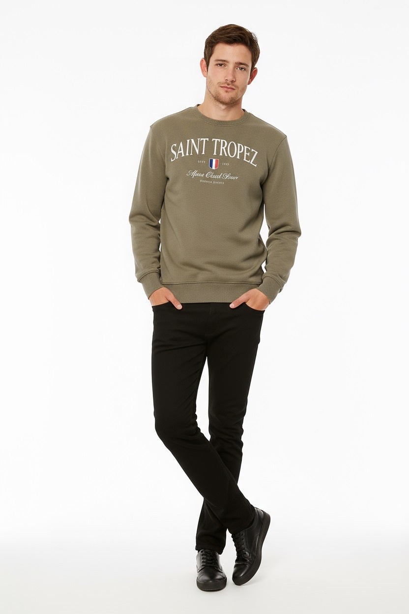Octave Men Printed Round Neck Sweatshirt