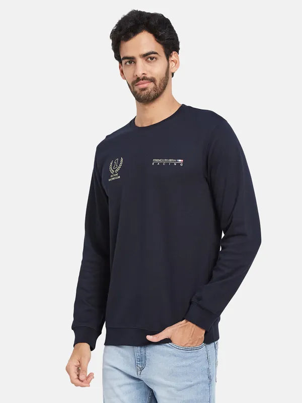 Octave Typography Printed Fleece Pullover