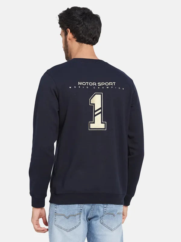 Octave Typography Printed Fleece Pullover