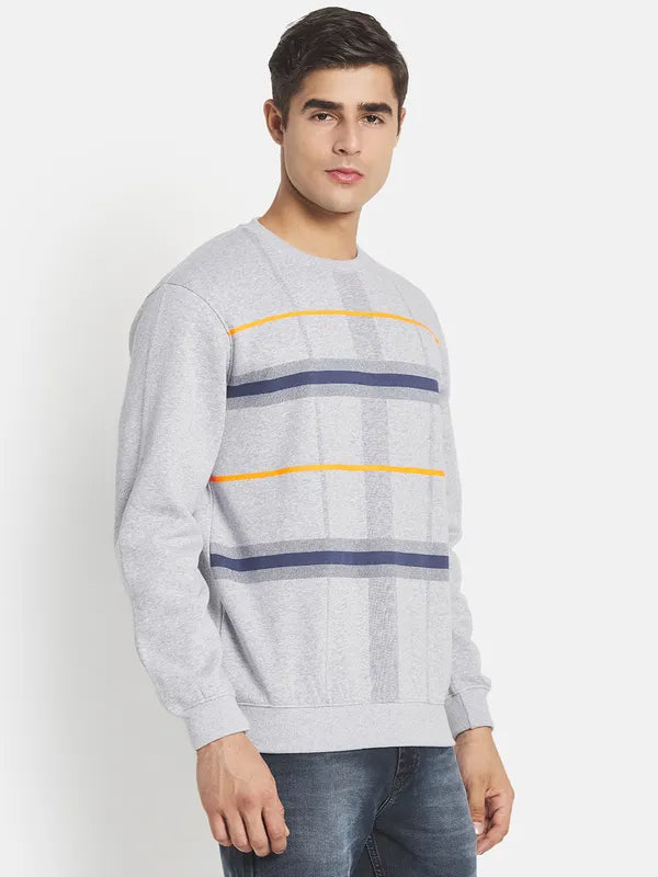 Plus Size Men Grey Checked Sweatshirt