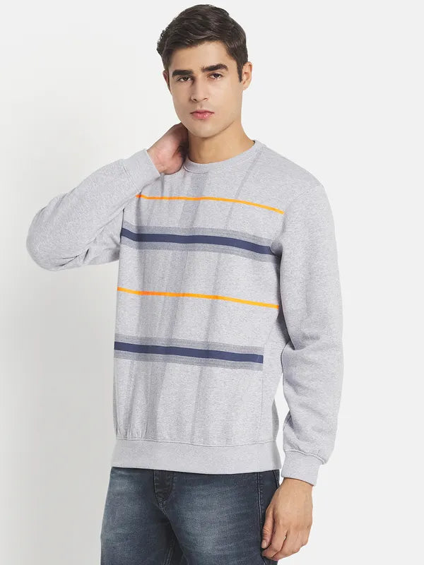 Plus Size Men Grey Checked Sweatshirt