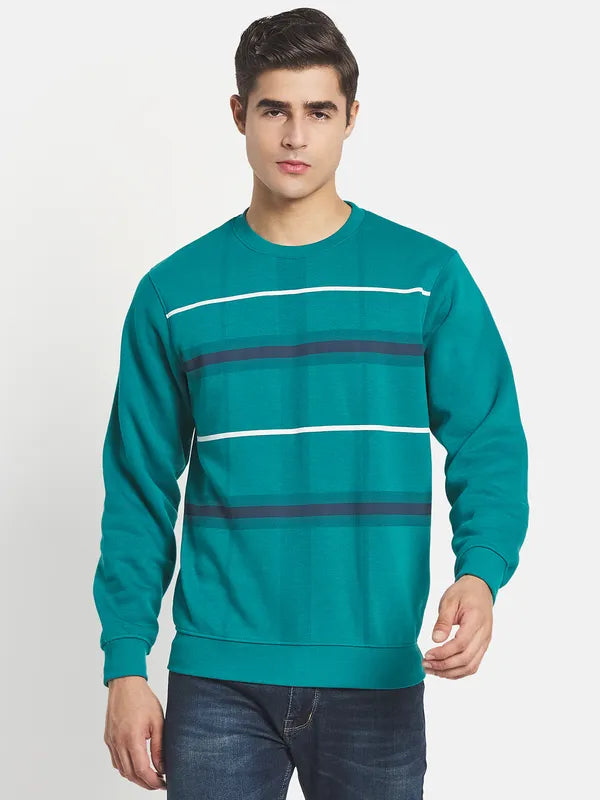 Men Green Checked Sweatshirt