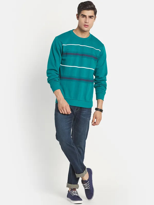 Men Green Checked Sweatshirt