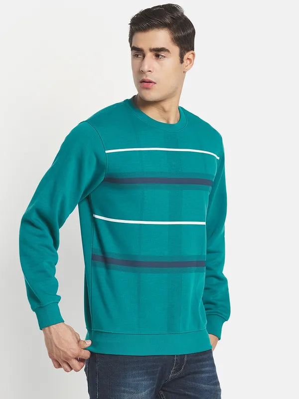 Men Green Checked Sweatshirt