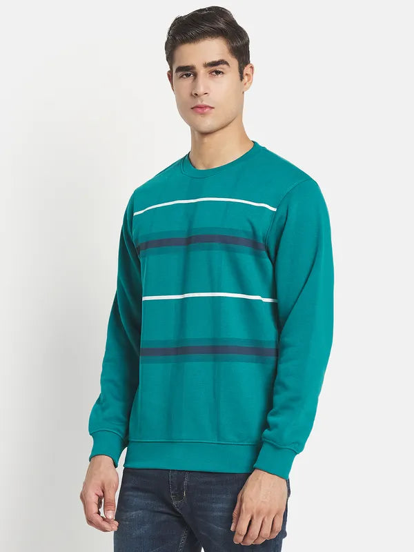 Men Green Checked Sweatshirt