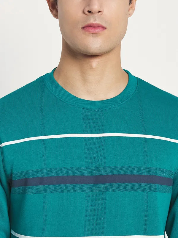 Men Green Checked Sweatshirt