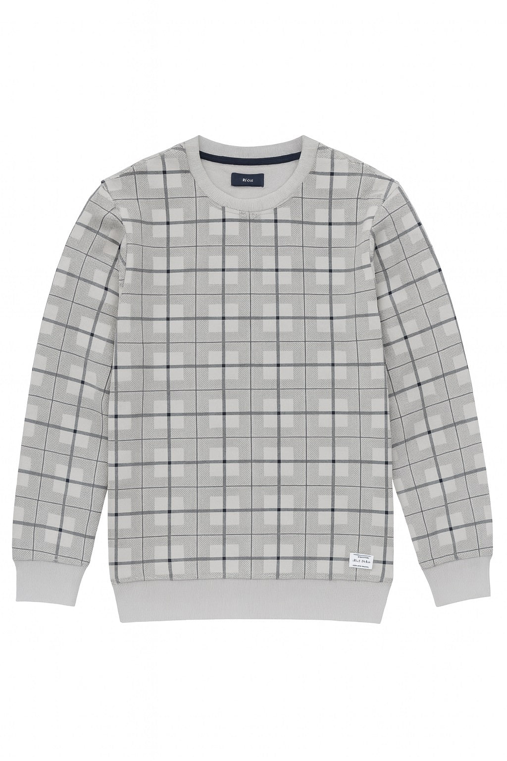 Octave Men Checked Round Neck Sweatshirt