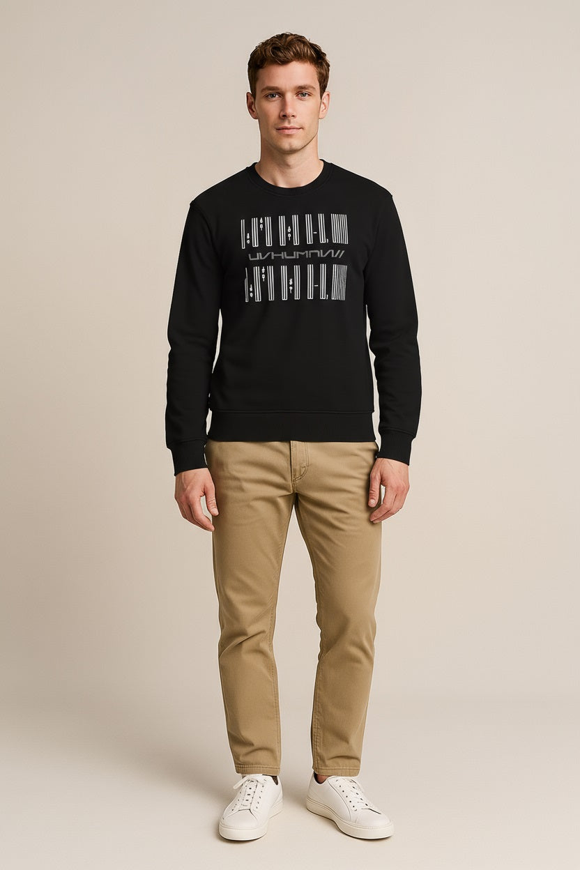 Octave Men Printed Round Neck Sweatshirt