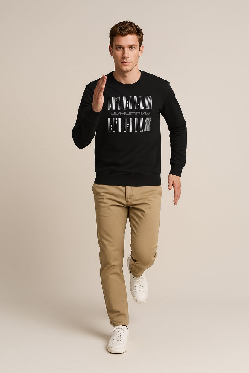 Octave Men Printed Round Neck Sweatshirt