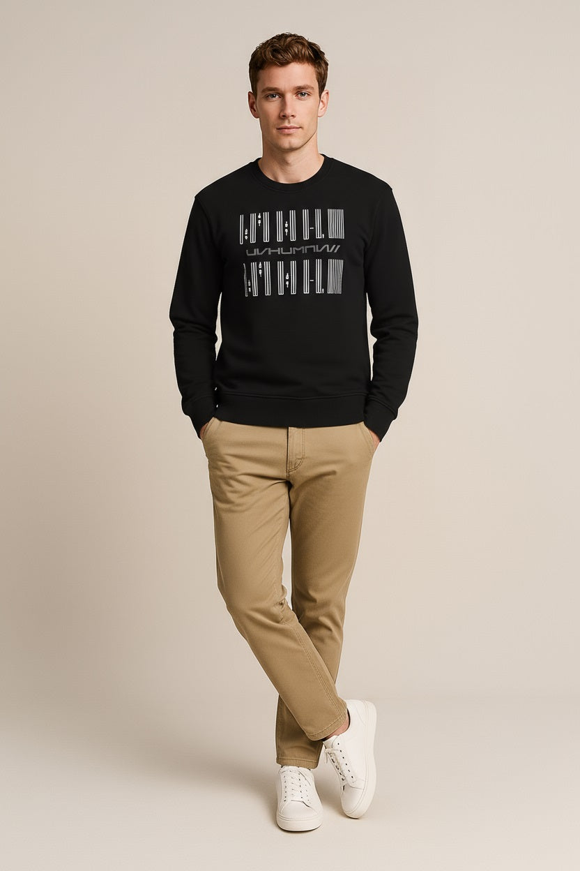 Octave Men Printed Round Neck Sweatshirt