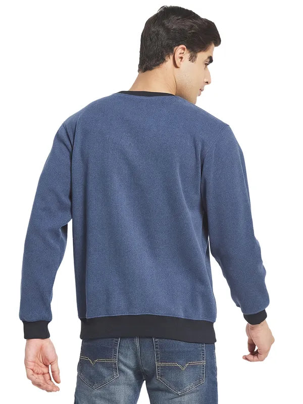 Octave Men Blue Printed Sweatshirt