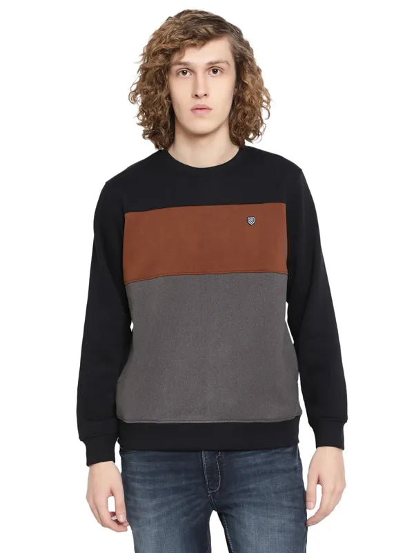 Octave Men Grey Colourblocked Sweatshirt