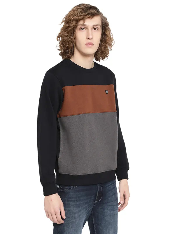 Octave Men Grey Colourblocked Sweatshirt