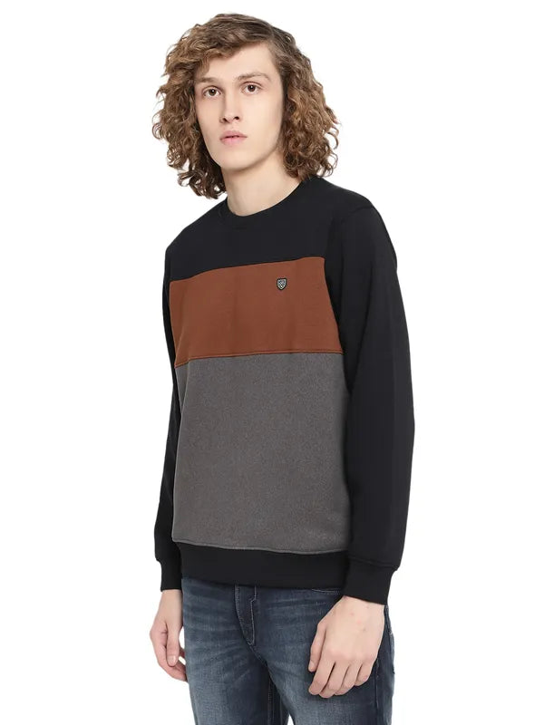 Octave Men Grey Colourblocked Sweatshirt