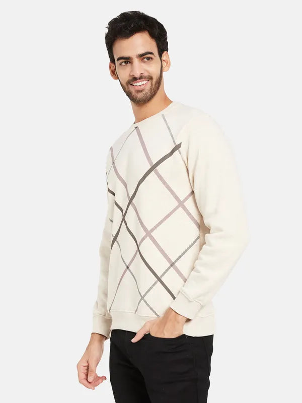 Octave Geometric Printed Long Sleeves Fleece Pullover