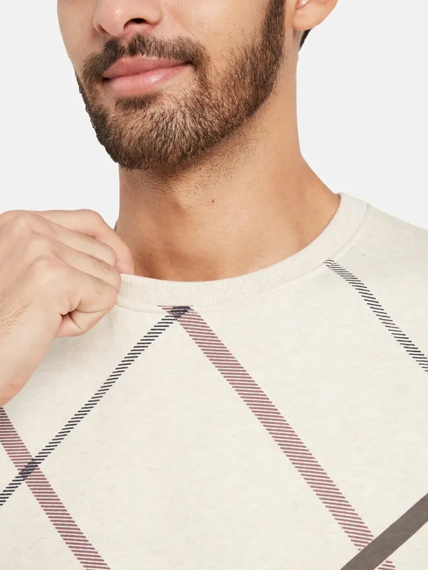 Octave Geometric Printed Long Sleeves Fleece Pullover