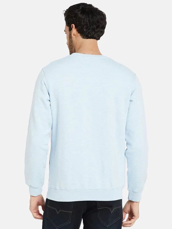 Octave Men Blue Checked Sweatshirt