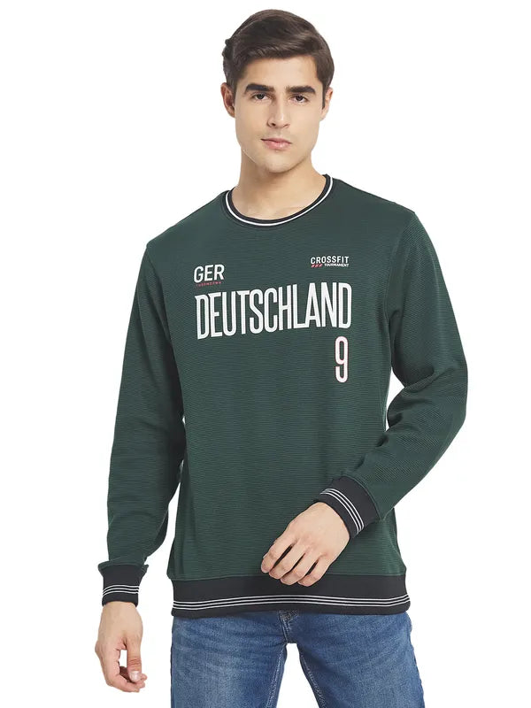 Octave Men Green Printed Sweatshirt