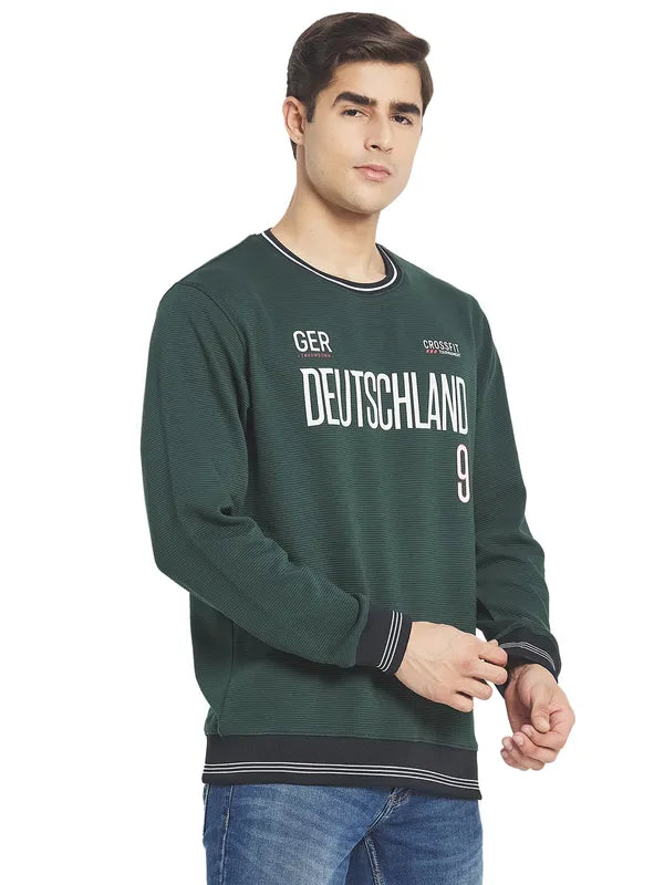 Octave Men Green Printed Sweatshirt