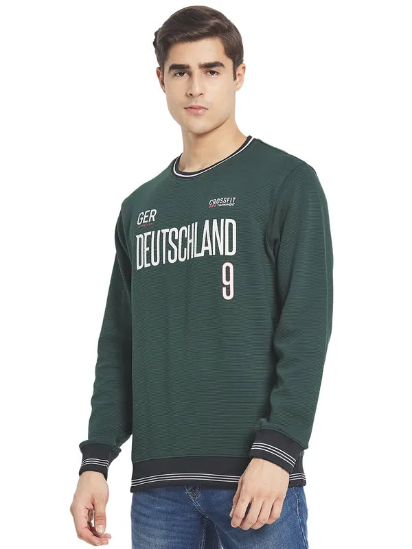Octave Men Green Printed Sweatshirt
