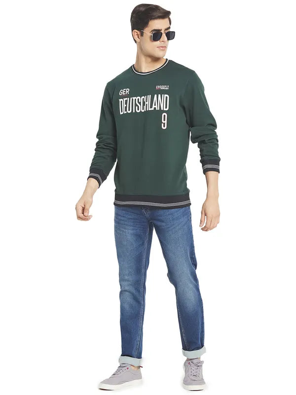 Octave Men Green Printed Sweatshirt