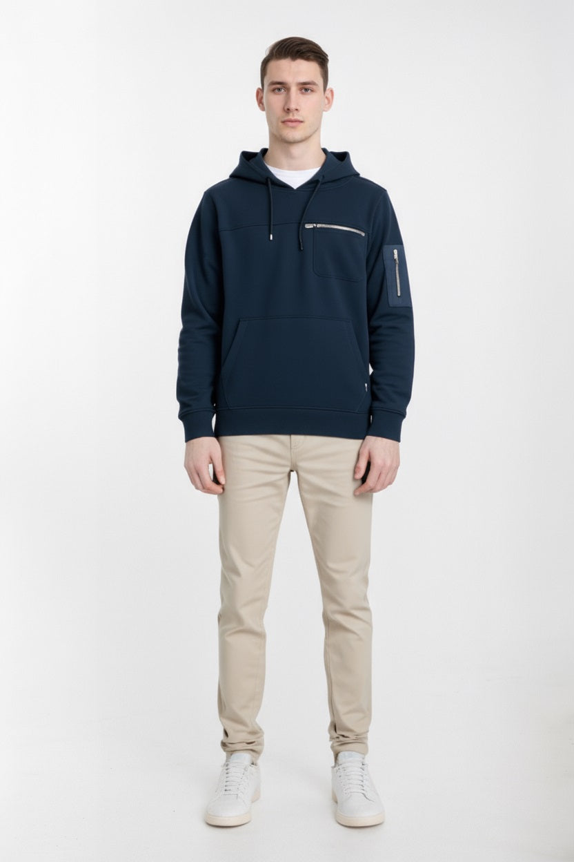 Octave Men Solid Hooded Sweatshirt
