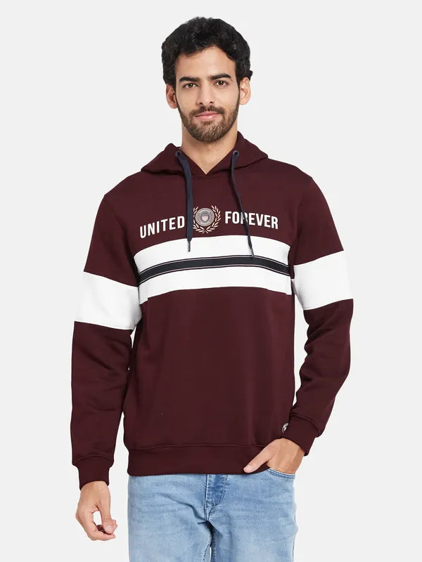 Octave Striped Long Sleeves Fleece Hood Pullover Sweatshirt