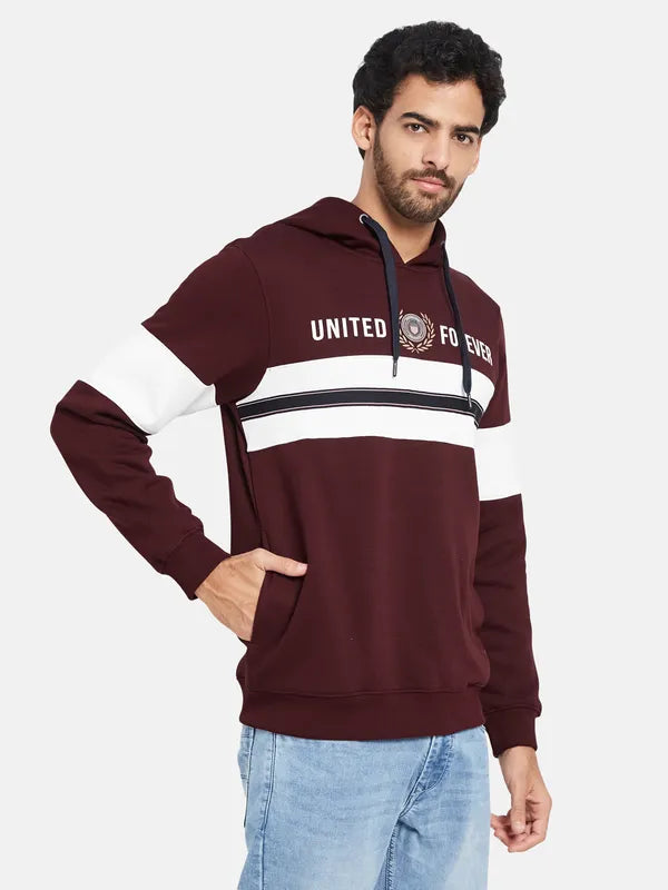 Octave Striped Long Sleeves Fleece Hood Pullover Sweatshirt