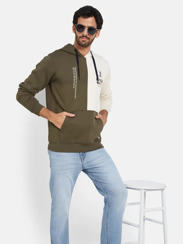 Octave Colourblocked Nasa Fleece Hooded Pullover Sweatshirt