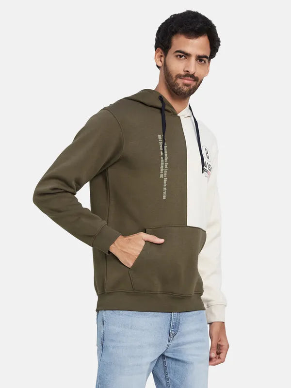 Octave Colourblocked Nasa Fleece Hooded Pullover Sweatshirt