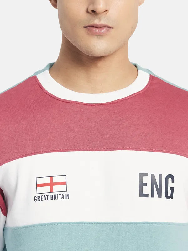 Octave Men Blue Colourblocked Sweatshirt