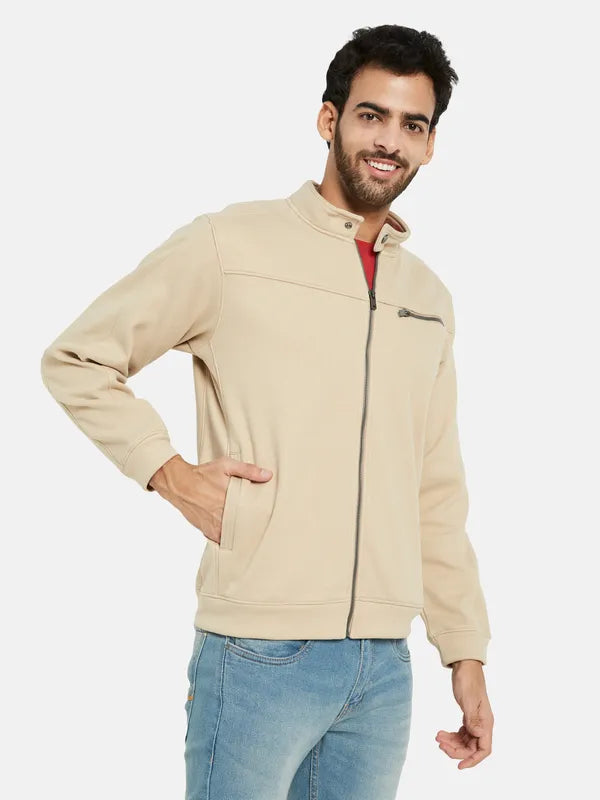 Octave Mock Collar Fleece Front Open Sweatshirt