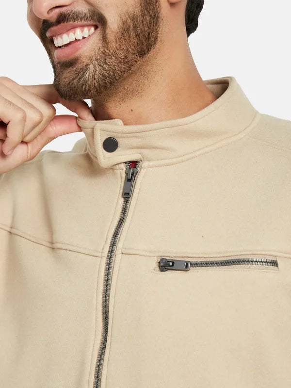 Octave Mock Collar Fleece Front Open Sweatshirt