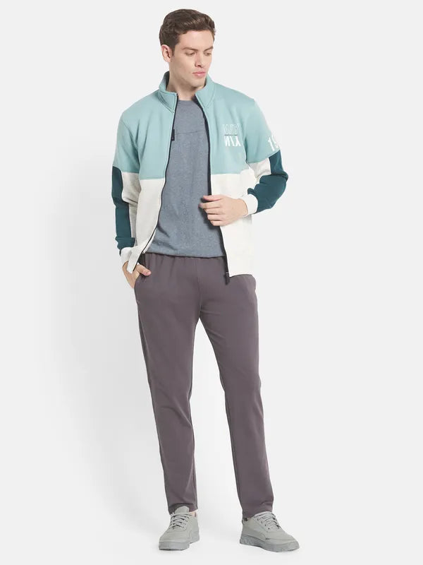 Men Blue Colourblocked Sweatshirt