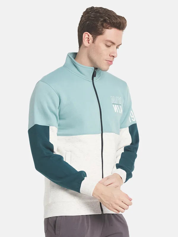 Men Blue Colourblocked Sweatshirt