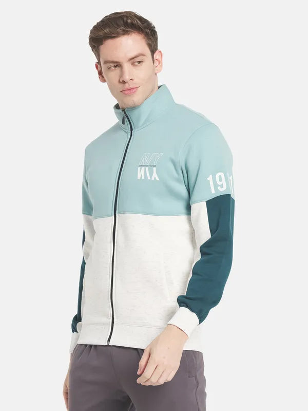 Men Blue Colourblocked Sweatshirt