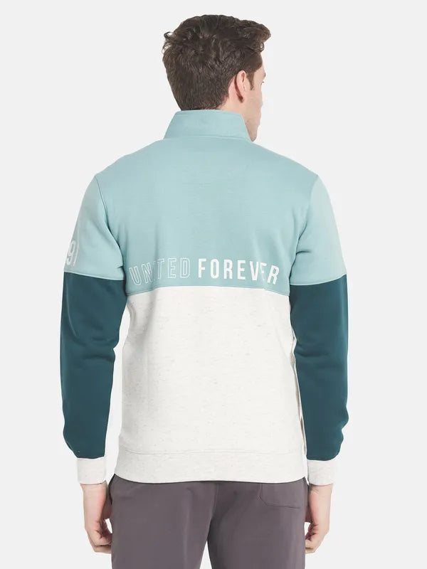 Men Blue Colourblocked Sweatshirt