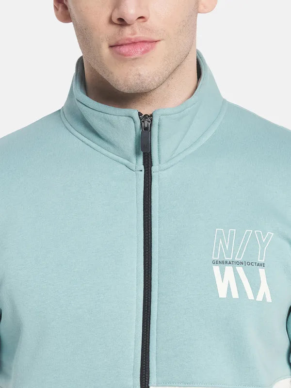 Men Blue Colourblocked Sweatshirt