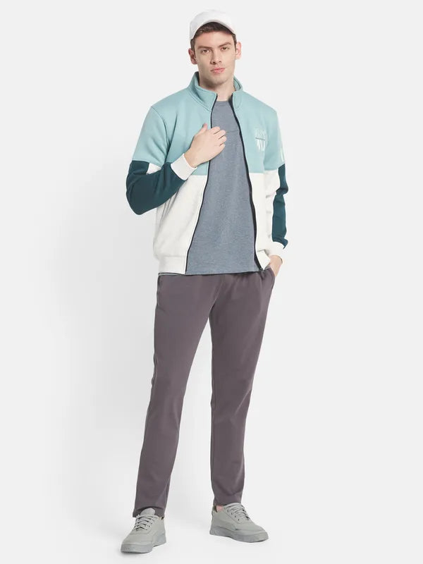 Men Blue Colourblocked Sweatshirt