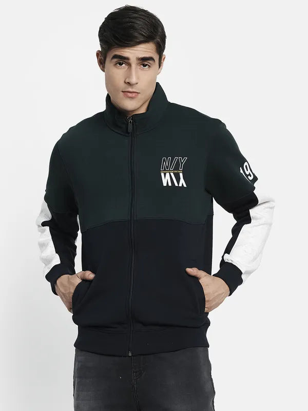 Men Green Printed Sweatshirt