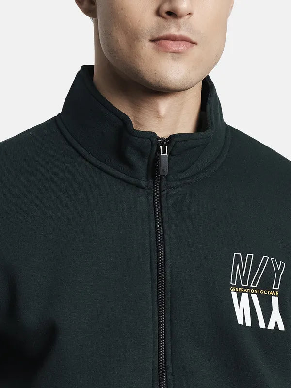 Men Green Printed Sweatshirt
