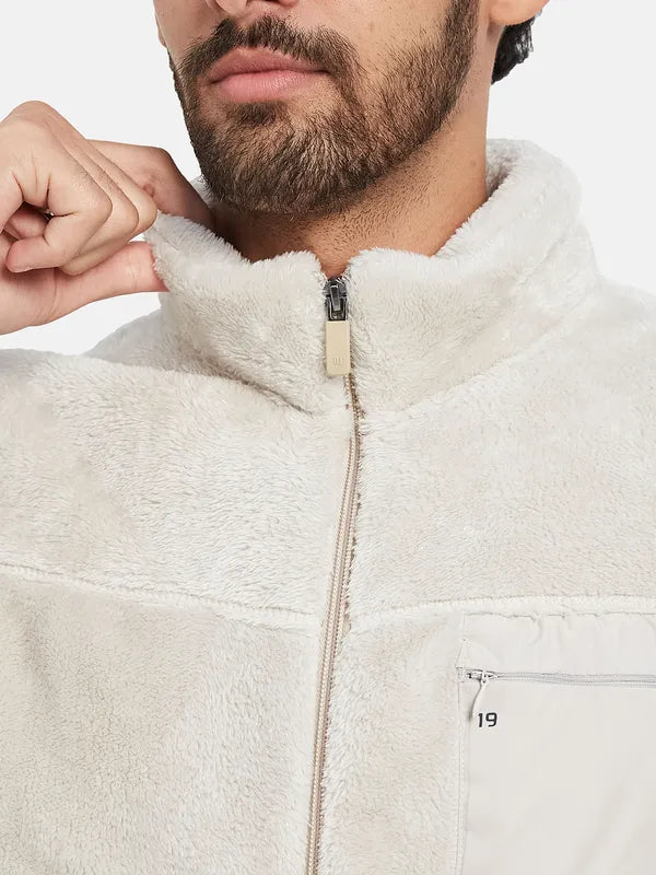 Octave Mock Collar Fleece Front Open Sweatshirt