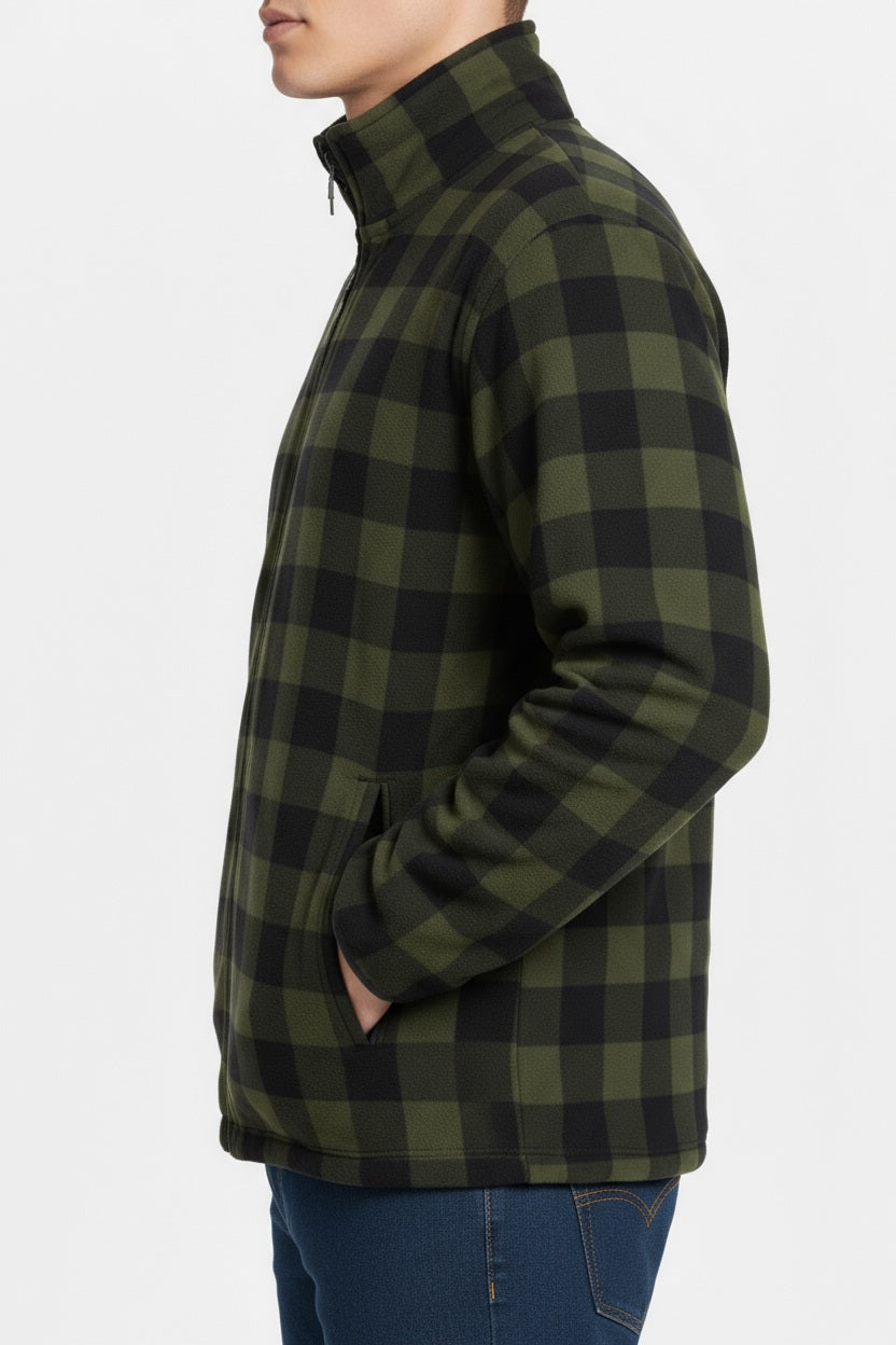Octave Men Checked Mandrain Neck Sweatshirt