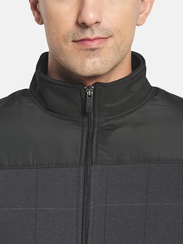 Men Grey Checked Sweatshirt