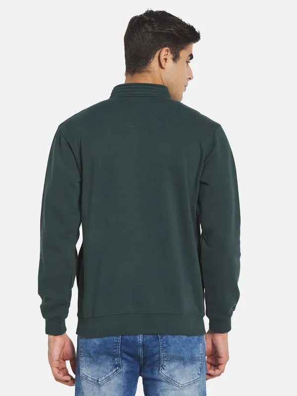 Men Green Printed Sweatshirt