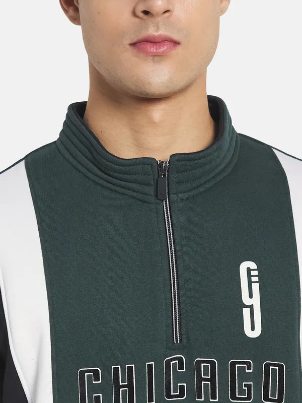 Men Green Printed Sweatshirt